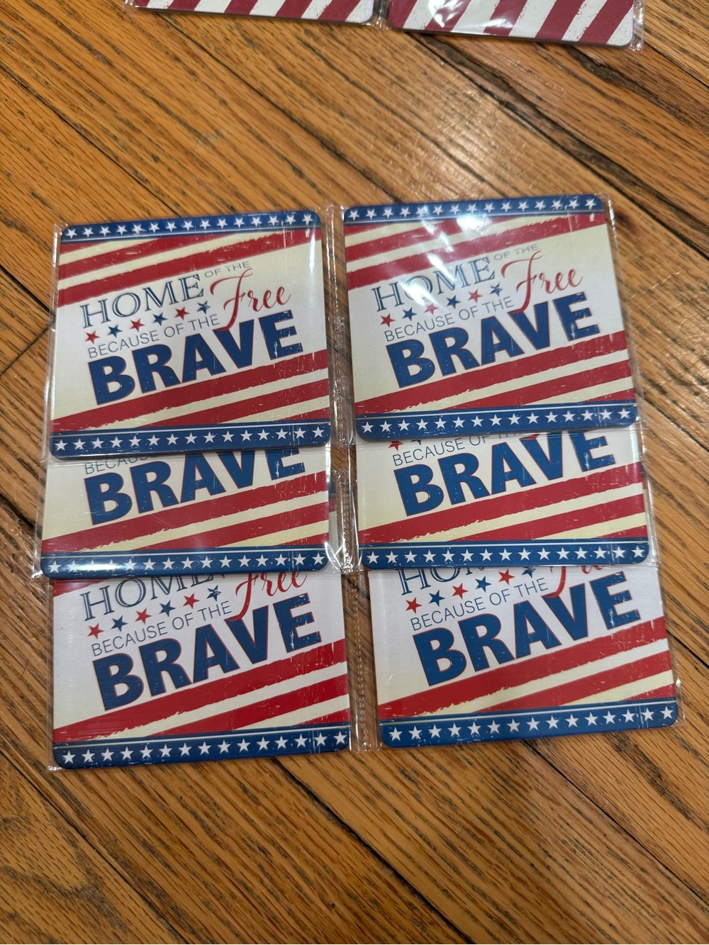 Patriotic 'Home of the Free Because of the Brave' Coasters - Set of 20